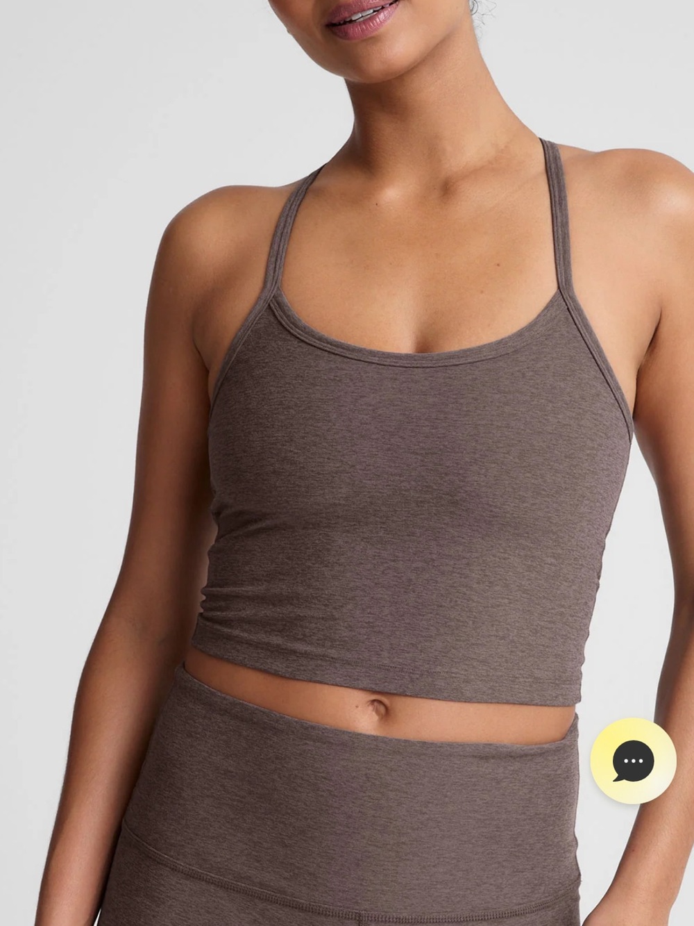 Beyond Yoga spacedye slim racerback cropped tank woodland Heather Bralette Tank